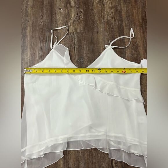 Abound White Asymmetrical Ruffled Cascading Chiffon Cami Size Large - Picture 5 of 12